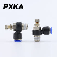 Free shipping 2PCS Air cylinder throttle valve SL4-M5 speed control valve 6-01 adjustable 8-02 quick connection of air pipe 2024 - buy cheap