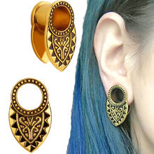 Fashion Surgical Steel Ear Weight Tribal Gold Den Ear Gauge Plug Tunnel Ear Expander Ear stretcher Body Piercing Jewelry 8-16mm 2024 - buy cheap