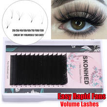 Individual Easy Rapid Fan Blooming Eyelash Extension Russian Volume Lashes Auto Flowering Fan Bloom Natural Thick Eyelashes 2024 - buy cheap