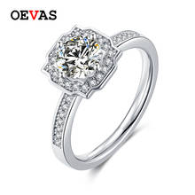 OEVAS 100% 925 Sterling Silver Sparkling 1 Carat D Color Moissanite Anniversary Rings For Women Engagement Party Fine Jewelry 2024 - buy cheap