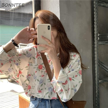 Shirts Women Trendy Harajuku Students Daily Hot Sale Clothes Streetwear Spring All-match Leisure Pockets Floral Tops Ulzzang Ins 2024 - buy cheap