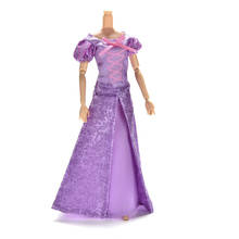 Purple Princess Dress Doll Clothing Summer Wedding Gown Dress For Minis Tangled Dolls For Minis Handmade 2024 - buy cheap