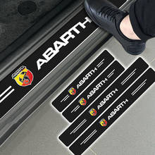 Carbon Leather Car Emblem Door Sill Guard Stickers For 2021 Abarth 500 124 500C 595C 695C Evo 595 685 Grande Punto Spider Access 2024 - buy cheap