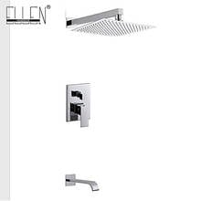 Vidric Wall Mount Chrome Shower Set with 8 inch Stainless Steel Shower Head Bathroom Rain  Brass Silver Shower Mixer EL4589 2024 - buy cheap