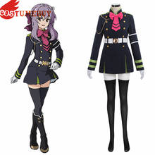 Costumebuy Seraph of the End hiiragi Shinoa Cosplay Costume Adult Women Uniform Dresses Halloween Military Uniform Custom Made 2024 - buy cheap