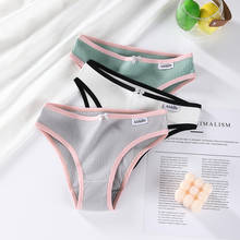 100% Cotton Striped Women's Panties Briefs Low Waist Soft Female Underwear Skin-friendly Underpants Lady Intimates Underpants 2024 - buy cheap