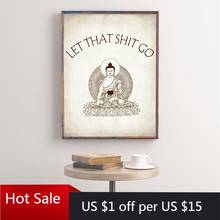 Let That Go Yoga Wall Art Canvas Painting Posters And Prints Room Decor Funny Quote Zen Vintage Pictures For Home Decoration 2024 - buy cheap