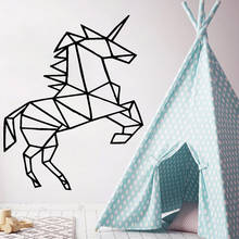 Cavalo geométrico adesivos de parede animais vinil decalque removível decoração do quarto dos miúdos arte abstrata decoração da sua casa simples 2024 - compre barato