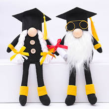 2021 Kids Toy Gnome Doll Wearing Bachelor Cap Dwarf Ornament Top Hat Faceless Graduation Doll For Home Party Decor 2024 - buy cheap