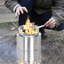 Camping Wooden Stove Portable Stainless Steel Firewood Burning Stove Outdoor Picnic BBQ Cooking Camping Stove Backpacking Furnac 2024 - buy cheap