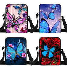 Красивая мини-сумка-мессенджер с бабочкой, Женская Холщовая Сумка на плечо для путешествий, женские сумки, сумки через плечо для подростков, сумка для книг 2024 - купить недорого