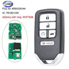 Chave remota inteligente 4 + 1/5 botões 433mhz id47 pcf7938 suv botão traseiro para honda fcc IC7812D-V2X 2024 - compre barato