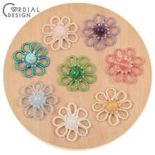 Cordial Design 20Pcs 38*38MM Jewelry Accessories/Hand Made/Natural Stone/Flower Shape/Earring Findings/DIY/Seed Beads Charms 2024 - buy cheap