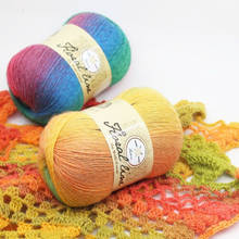 100 g/pc gradiente boêmio cor segmento tingido arco-íris fio de lã fio xale camisola cachecol feminino artesanal diy acessórios, 1 bola 2024 - compre barato