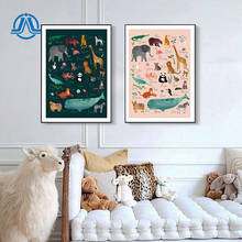 Картина на холсте с изображением животного ABC Quote, постеры и принты для детей, для обучения, настенная живопись, современная картина для детской комнаты, декор на стену 2024 - купить недорого