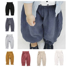 Children boys and girls baby cotton and linen bloomers mosquito pants wooden ear pants spring and summer children's pants 2024 - buy cheap