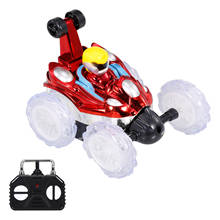 Carro de controle remoto para manobras 2.4g, carro de brinquedo rc com luzes led piscantes 360 ° para crianças, meninos e meninas 2024 - compre barato