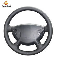 Mão-costurado preto couro genuíno cobertura de volante do carro para mercedes-benz w210 e240 e63 e320 e280 2002 2003 2004 2005 2024 - compre barato