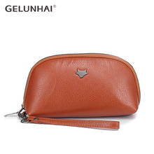 GELUNHAI New Hand Clutches Bags Shell bag Women mobile phone zipper wrist bag long soft PU Leather wallet Female Small hand bag 2024 - buy cheap