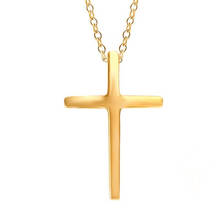 RIR Unisex's Men Women Gold Cross Necklace Pendant Chain In Stainless Steel Fashion Crucifix Jewelry Gift 2024 - buy cheap