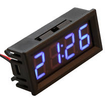 2021 New Digital Voltmeter 0.56" Digital Electronic Clock Temperature Voltage Meter LED 12V 24V 36v 48v Car 2024 - buy cheap