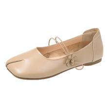 2021 moda couro macio do plutônio respirável sapatos de ballet para mulher deslizamento em senhoras sapatos femininos mocassins zapatos de mujer 2024 - compre barato