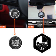 Fit For Alfa Romeo Giulia Car Engine Start Stop Push Button Cover Red/Black Real Carbon Fiber Trim Sticker Accessories 2024 - buy cheap