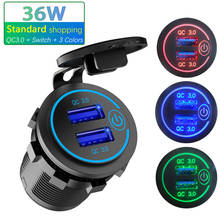 12V/24V Dual USB Car Lighter Socket Plug QC3.0 Touch Switch Waterproof Universal Truck Car Charger For Phone Tablet DVR Camera 2024 - buy cheap