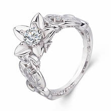 Top Quality Silver Plated Rings For Girl Bride Wedding Accessories Exquisite CZ Craved Flower Ring Female Anniversary Gift 2024 - buy cheap
