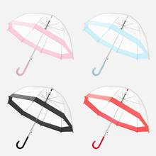 Transparent Long-handle Rain Umbrella Ultra Light Women Kids Female Umbrellas Dropshipping 2024 - buy cheap