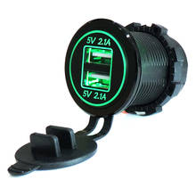 Cargador USB Dual de 12-24V para motocicleta, mechero para coche, camión, ATV, barco, LED, 4.2A, adaptador de corriente 2024 - compra barato