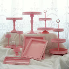 Conjunto de suportes para bolo rosa, princesa de aniversário, decoração de festa rosa, bolo, cupcakes, pratos, sobremesa, utensílios para cozinha 2024 - compre barato