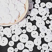 9/10/11.5/15/18/20/23/25 mm White Round Resin Sewing Buttons Round Two Holes Button Clothes Tools Crafts Sewing Accessories 2024 - buy cheap