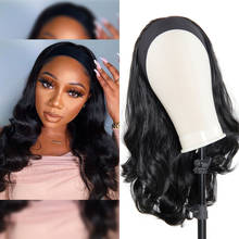 Peluca de cabello sintético para mujeres negras, pelo largo ondulado con diadema, 22 pulgadas, para Cosplay 2024 - compra barato
