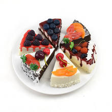 6pc Kitchen Artificial Fruit Cakes Dessert Fake Food Decorations Photography Pro Food Simulation Cake Model Tea Table Decoration 2024 - buy cheap