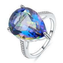 Anel de quartzo místico, prata esterlina 925 natural, arco-íris, joia fina para mulheres, joias 2024 - compre barato