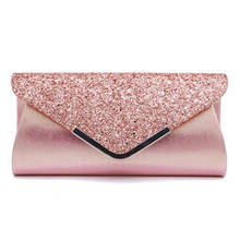 2020 Women's Glitter Shimmer Envelope Women Sequins Evening Party Prom Clutch Bag Solid Color Portable Convenient Handbag 2024 - buy cheap