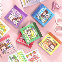 Hand-painted Sticker Book Aguo's Music Box Series Fresh and Cute Hand Account DIY Material Sticker Book 6 Designs 2024 - buy cheap