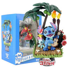 Brinquedo beast kingdom, boneco colecionável de pvc com 15cm, modelo lilo e stitch, tempo férias do havaí 2024 - compre barato