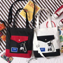 Simple casual ladies slung canvas bag large capacity shoulder bag Korean fashion canvas bag designer bags  women handbags 2024 - buy cheap
