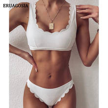 Conjunto de Bikini acanalado para mujer, bañador de dos piezas con realce, traje de baño recortado, ropa de baño 2020 2024 - compra barato