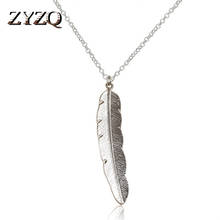 ZYZQ-collar con colgante de plumas para mujer, accesorio Chapado en plata brillante, joyería, regalo de cumpleaños, gran oferta 2024 - compra barato