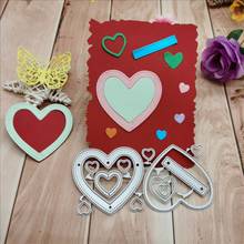 Troqueles de corte de Metal de corazones de melocotón grandes y pequeños para álbum de recortes DIY, tarjetas de papel, manualidades decorativas, troqueles de relieve 2024 - compra barato