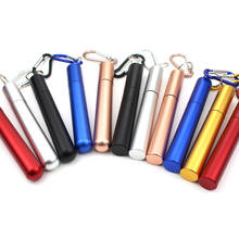 Pajitas de acero inoxidable reutilizables, Pajita de Metal portátil, plegable, ecológico, con estuche, cepillo, accesorios para Barra de beber 2024 - compra barato