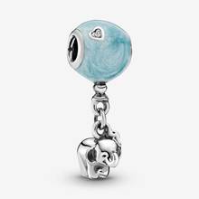 Fits for Pandora Charms Bracelets 925 Sterling Silver Elephant and Blue Balloon Dangle Charm Beads for Women Jewelry Gift 2024 - buy cheap