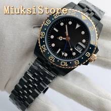 40mm Men's Top Casual Business GMT Mechanical Watch Black PVD Case Sapphire Glass Ceramic Bezel Date Mens Automatic Watch 2024 - buy cheap