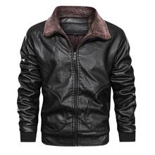 2021 Winter Mens PU Jacket Thick Warm Men's Vintage Motorcycle Jacket New Fashion Windproof Leather Fur Coat Male EU Size S-3XL 2024 - buy cheap