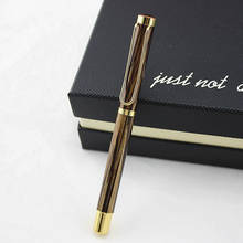 Luxury Brand Coffee gold clip Stainless Steel Fountain Pen Medium 0.5 MM Nib School Office Name Ink Pens Gift Stationery 2024 - buy cheap