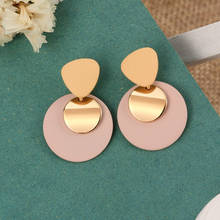 New Korean Statement Round Earrings For Women Geometric Gold Shell Cute Dangle Drop Earrings Brincos 2020 Trend Fashion Jewelry 2024 - buy cheap
