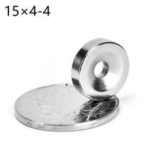 10/40/300pcs magnet  (code number:154) with hole  15x4mm hole 4 mm Strong Round Neodymium Countersunk Ring Magnets Rare Earth 2024 - buy cheap